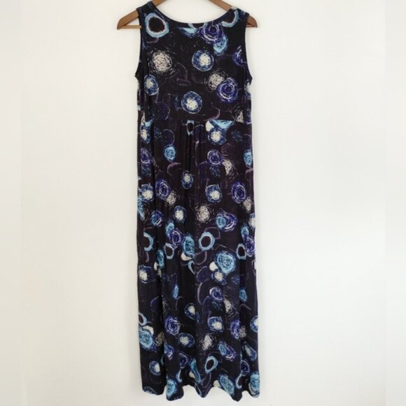 Blue Sky Clothing Lanai Teal Bubbly Dress Size Medium Bamboo Blend - Picture 4 of 5